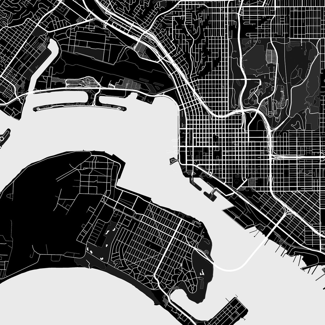 San Diego Map Print San Diego Map Download City Map San - Etsy