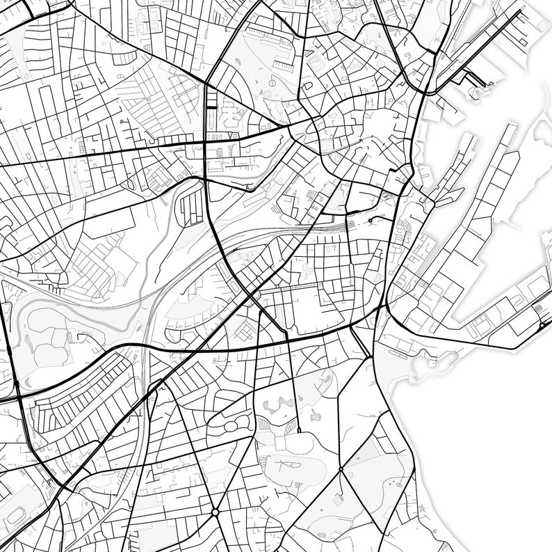 Aarhus Map Print, Aarhus Map Download, City Map Aarhus, Aarhus Street Map, Aarhus Poster, Aarhus ...
