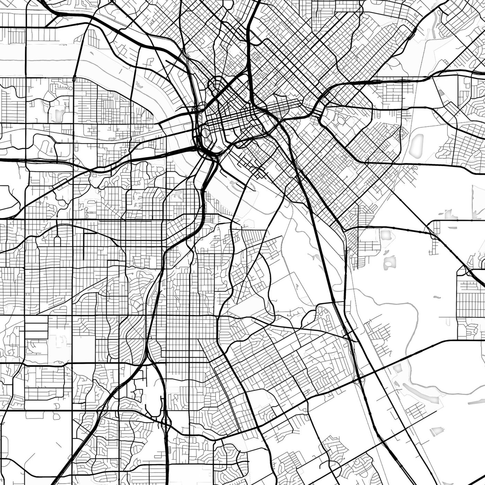 Dallas Map Print Dallas Map Download City Map Dallas Dallas - Etsy