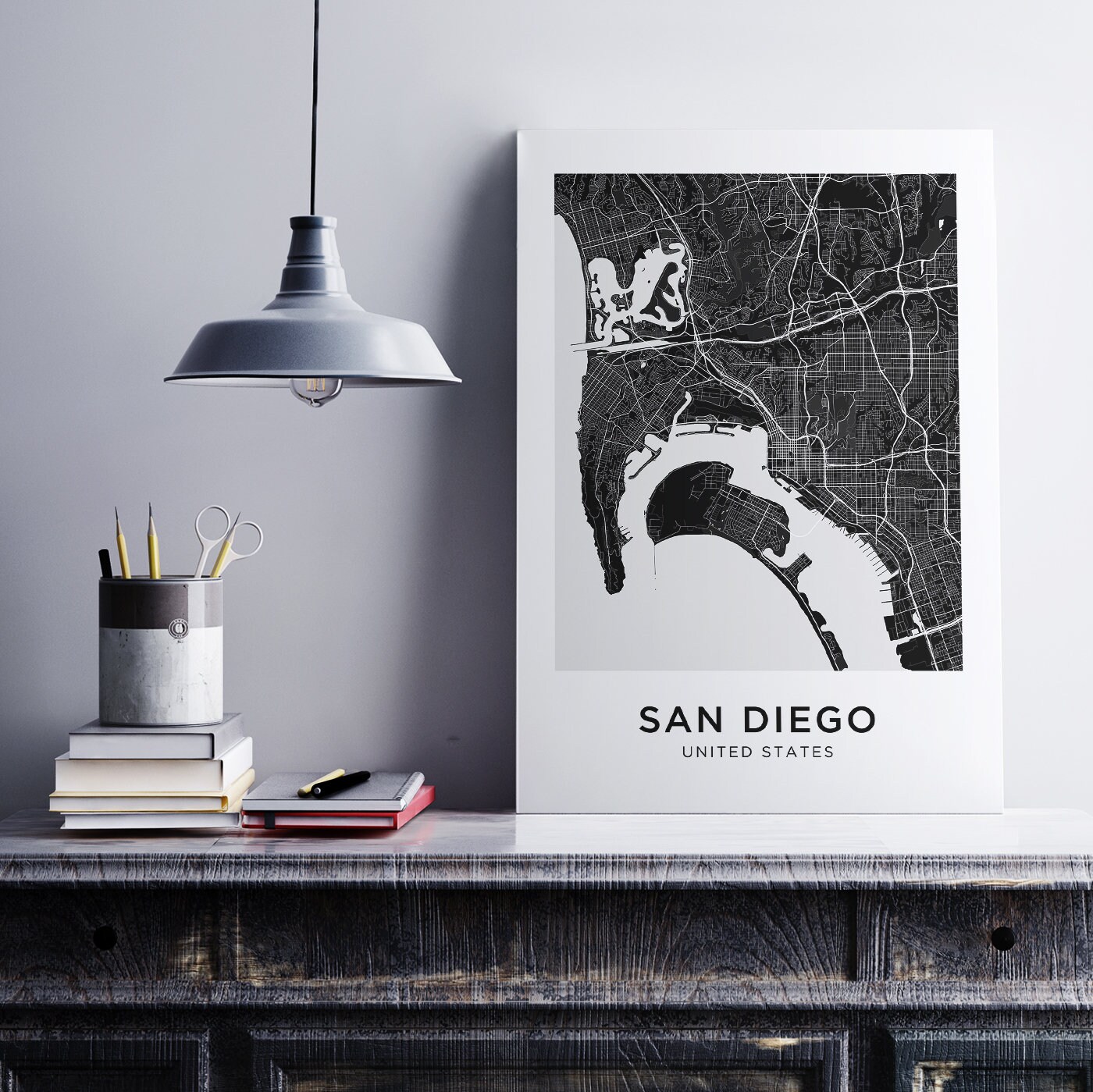 San Diego Map Print San Diego Map Download City Map San - Etsy