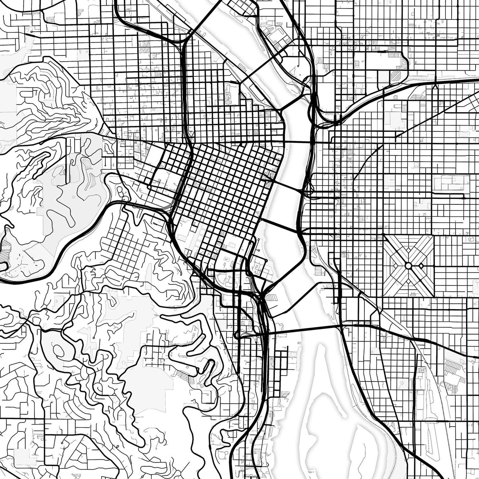 Portland Map Print, Portland Map Download, City Map Portland, Portland ...
