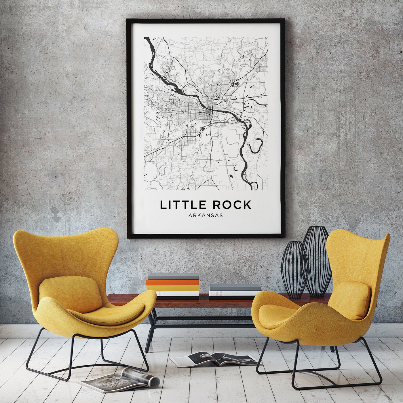 Little Rock Map Print, Little Rock Map Download, City Map Little Rock