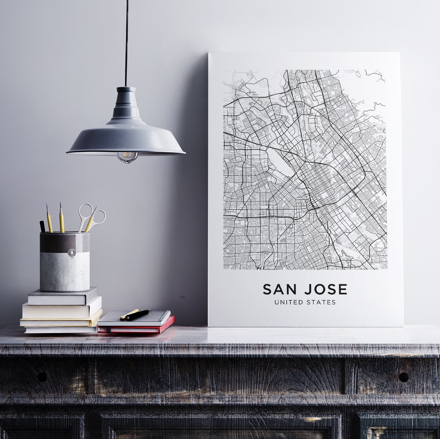 San Jose Map Print San Jose Map Download City Map San Jose - Etsy