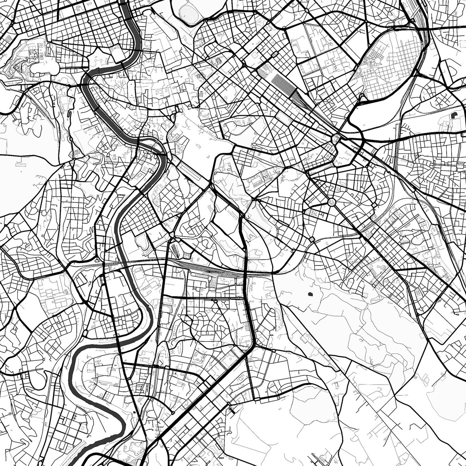 Rome Map Print Rome Map Download City Map Rome Rome Street - Etsy