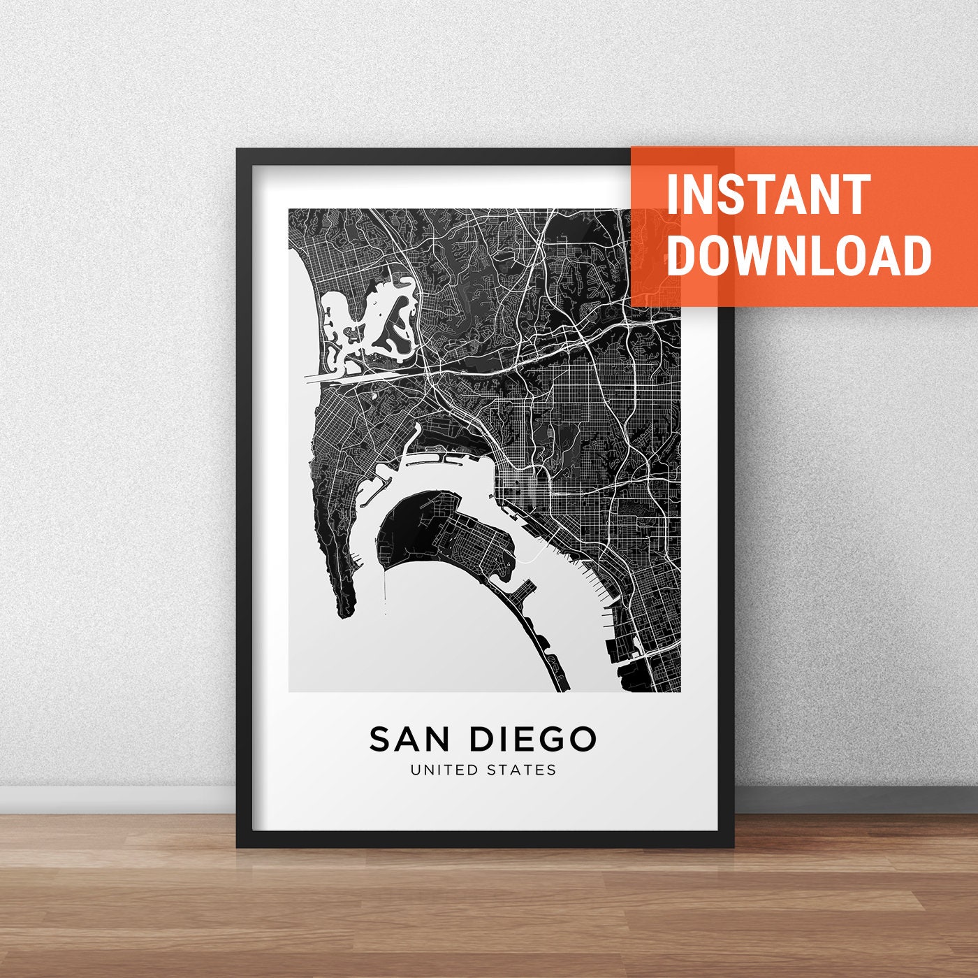 San Diego Map Print San Diego Map Download City Map San - Etsy