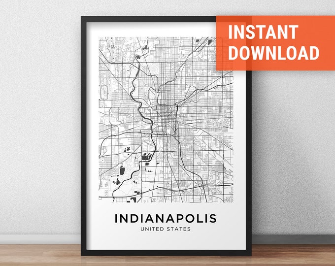 Indianapolis Map Print, Indianapolis Map Download, City Map ...