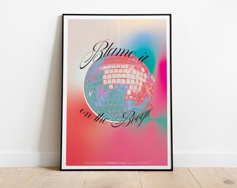 Colourful disco print | disco ball art print | disco poster | bar cart wall art | bar cart art print  | bar cart poster | friendship print