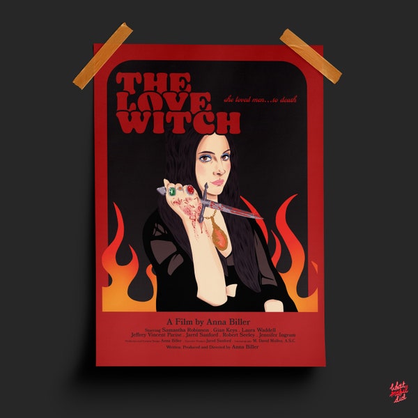affiche de film d'horreur vintage | Affiche de sorcellerie A4 | Impression d'art gothique et occulte | Affiche esthétique d'Halloween | affiche d'art des années 1970