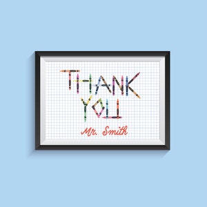 Thank You Teacher Personalised Gift Primary School Present Present for Teacher Customised Poster for Teachers Teaching Assistant image 2