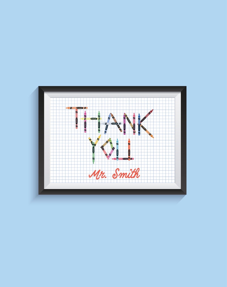 Thank You Teacher Personalised Gift Primary School Present Present for Teacher Customised Poster for Teachers Teaching Assistant image 2