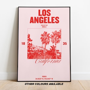 Los Angeles Poster | Digital Download Print | Vintage LA print | Los Angeles travel poster  | retro travel poster | LA Wall Decor