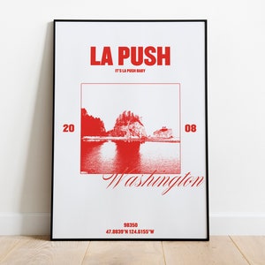 La Push Poster | Forks print | travel poster | La Push Longitude | Twlight artwork | retro travel poster | La Push art print