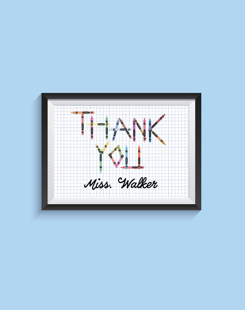 Thank You Teacher Personalised Gift Primary School Present Present for Teacher Customised Poster for Teachers Teaching Assistant image 3