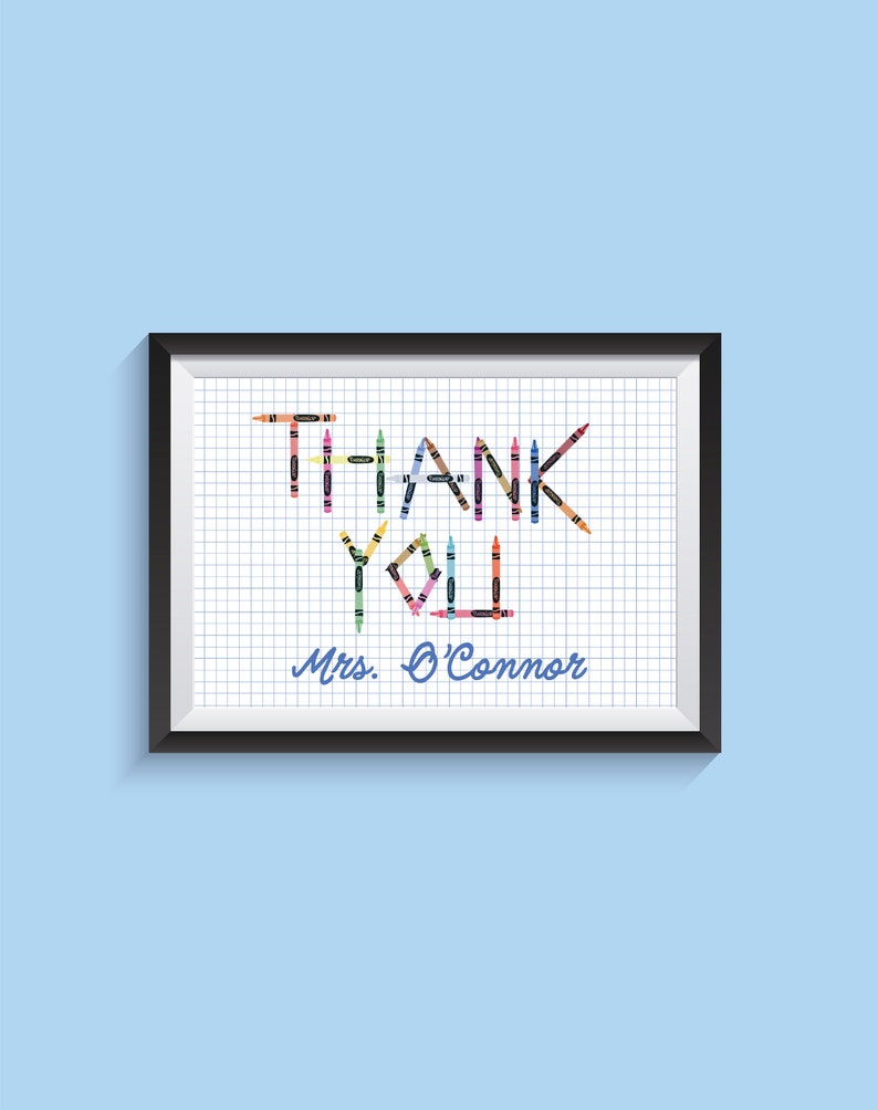 Thank You Teacher Personalised Gift Primary School Present Present for Teacher Customised Poster for Teachers Teaching Assistant image 1