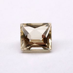 シトリン、プリンセスバゲットカット 6.5 x 5.5 mm 平方、美しい淡いレモンイエローのルースストーン、ジュエリー用品、クラフト、