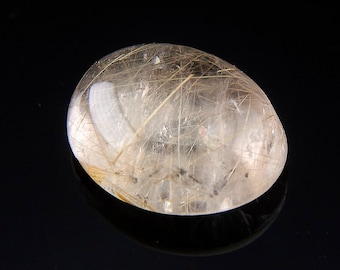 Golden Rutilated Quartz Cabochon, Untreated Gemstone (10x8mm)