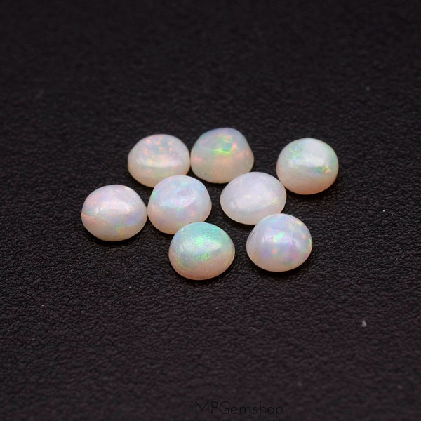 White Opal 2.8mm Round Cabochon from Coober Pedy, South Australia. jewellery supplies, making, jewellers gemstones, craft, artisan, loose