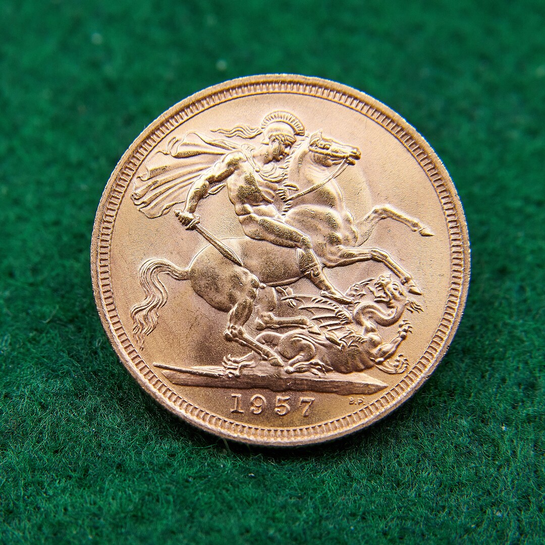 1957 Full Gold Sovereign Coin 22 Carat Solid Gold Rare Only Etsy UK