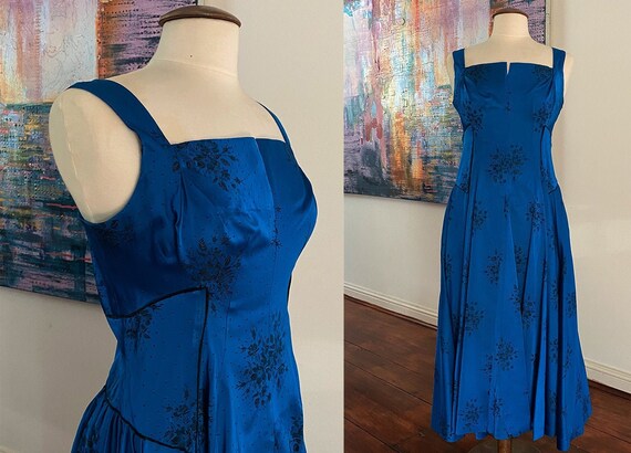 1950’s ‘Frank Usher’ party dress in satin brocade.