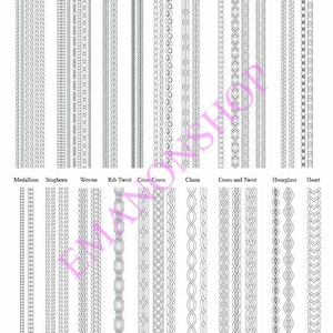 80+ Brushes Sweater Cable Brush Illustrator (AI) file