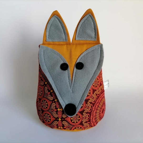 Fox Doorstop, Yellow & Rust Home Decor, Heavy Door Stopper, Forest Animal, Fabric Home Feature, Shwe Shwe, Fox Pattern, Bookend, Gift