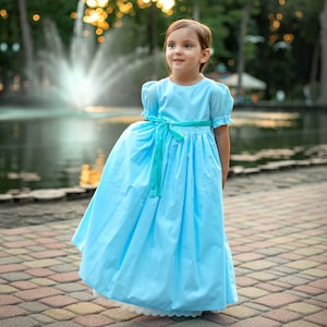 Wendy Darling Costume: Girls&#39; Blue Cotton Dress