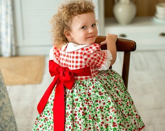 Girls Strawberry Party Dress, Berry First Birthday Outfit