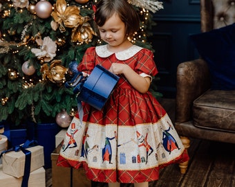 Christmas Dress for Baby Girl and Toddler Red Tartan Cotton Festive Frock for Newborn Birthday Party Gown Etsy