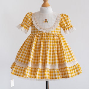 Girl Easter Dress, Baby Girls Kids Bunny Embroidery Easter Dress, Kids Easter Dress, Baby Girls 1st Easter Dress, Kids Easter Outfit