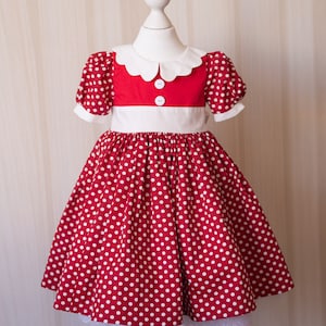 Minnie toddler Girl Dress, Halloween Minnie Polka Dot Dress