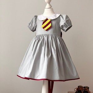 Hermoine Inspired Girl Costume, Harry Inspired Toddler Dress, Birthday Outfit, Kids Halloween Dress, Photoshoot Dress, Wizard dress