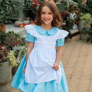 Alice im Wunderland Baby Mädchen Kleid, Blau Kleinkind erste Geburtstagsfeier Kleid