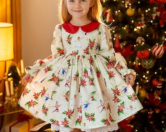 Nutcracker Clara Dress, Christmas Baby Girl Dress, Gingerbread girl dress, Christmas baby outfit