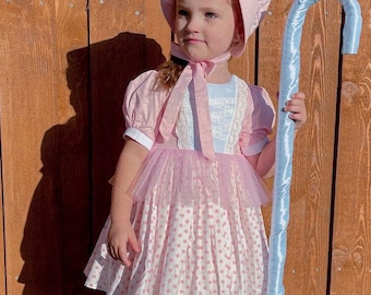 Little Bo Peep Baby Girl Dress with Bonnet
