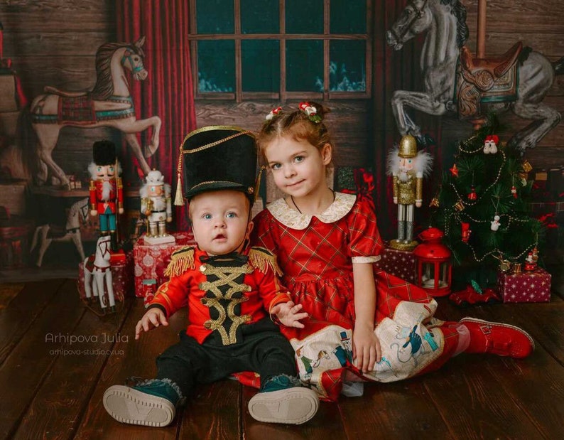 Nutcracker Baby Girl Dress Red Plaid Christmas Toddler Dress Etsy