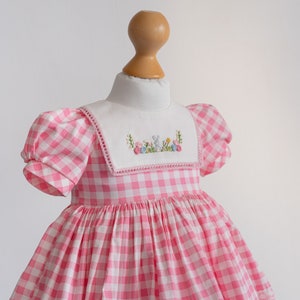 Easter Bunny dress for baby girl and toddler, Baby Girls Kids Rabbit Embroidery Easter Dress, Kids Easter Dress, Girl Easter Dress