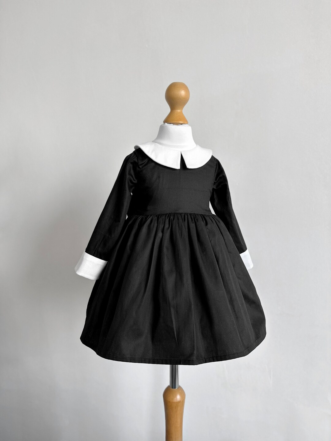 pink dress with black polka dots Dot Midi Long Black Gloves: 16 DAYWEAR Size:3-4Y (22)