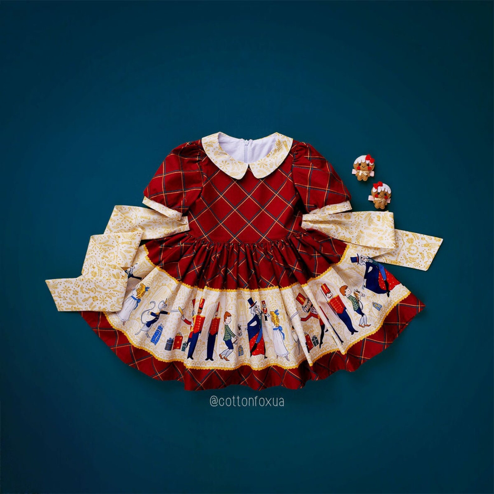 Nutcracker Baby Girl Dress Red Plaid Christmas Toddler Dress Etsy