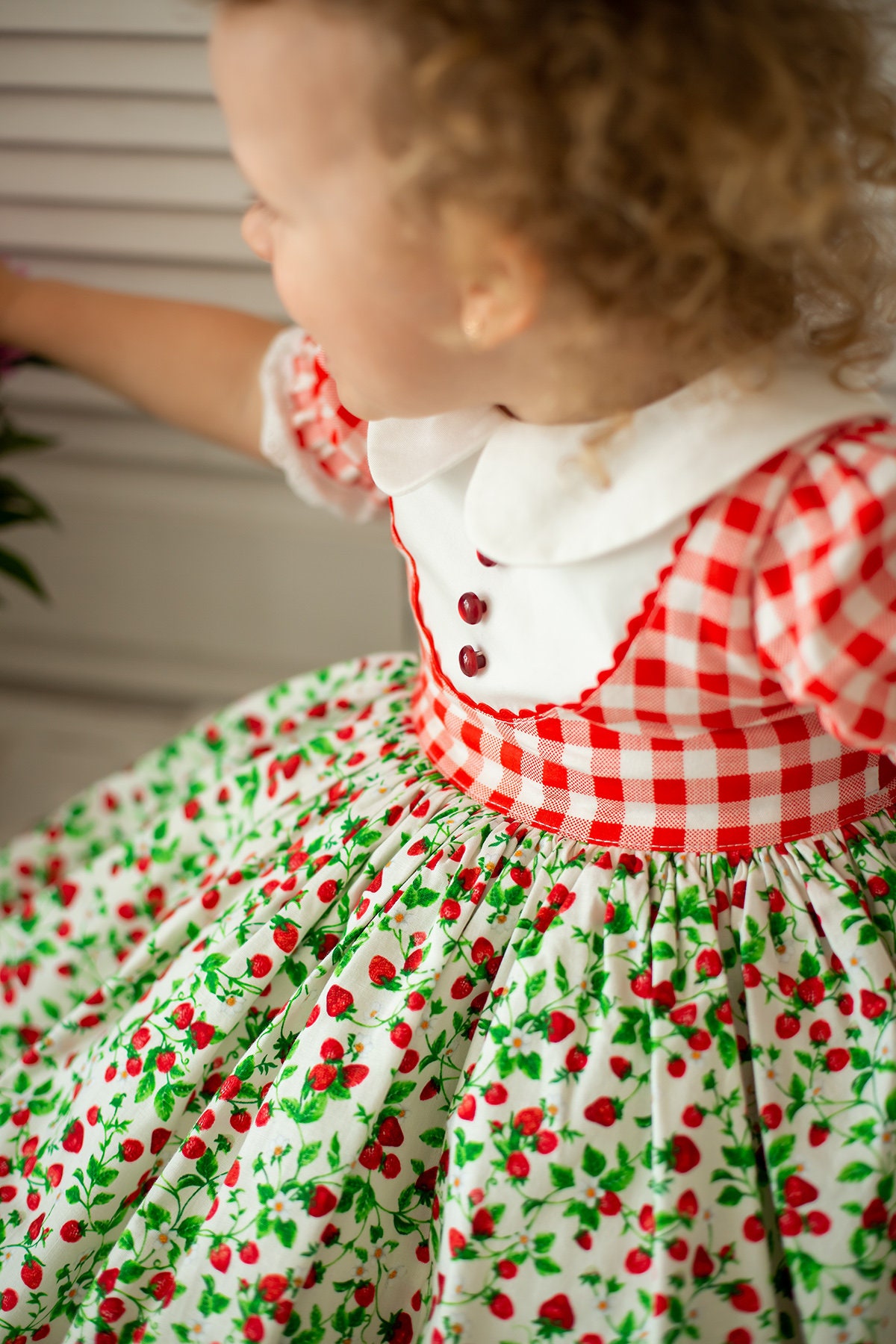 Girls Strawberry Party Dress, Berry First Birthday Outfit