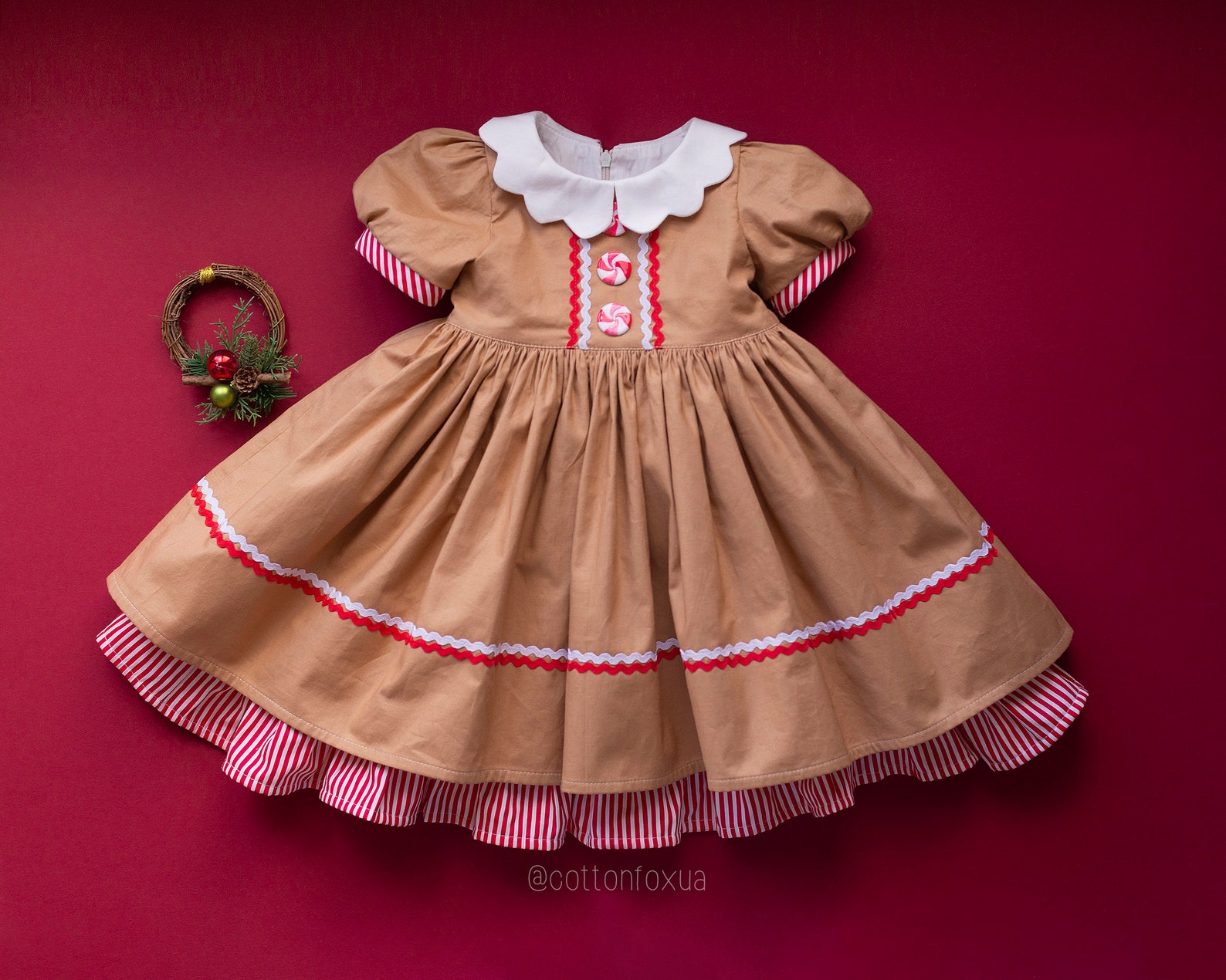 Gingerbread Jest Christmas Adult Amelia Dress