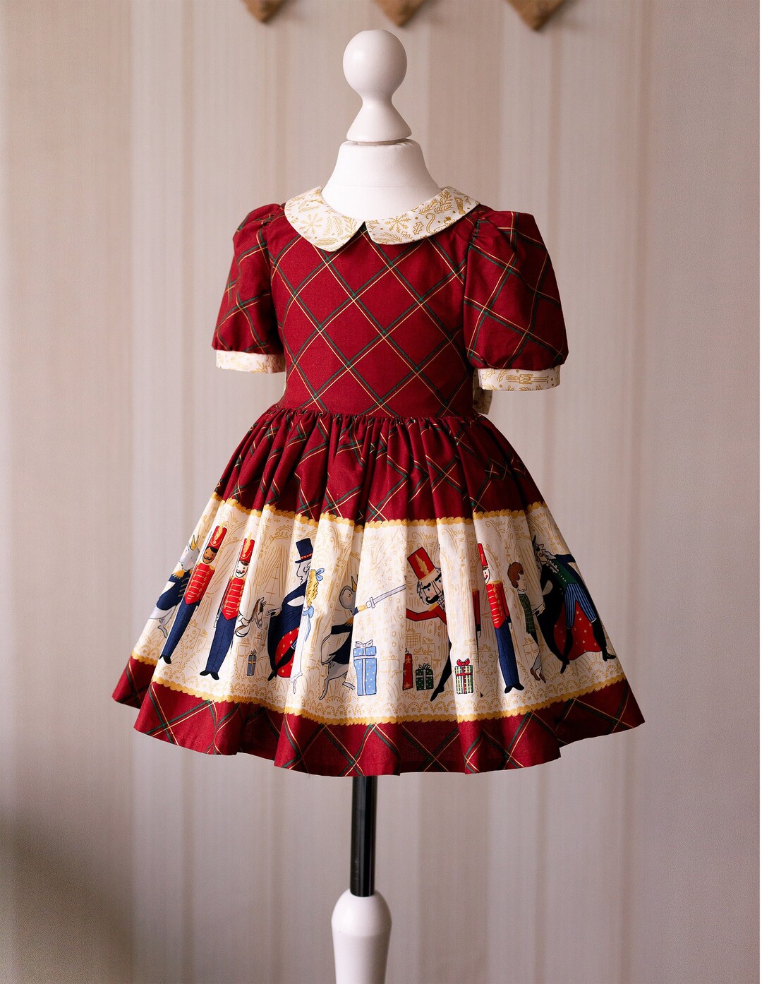 Nutcracker Baby Girl Dress, Red Plaid Christmas Toddler Dress Etsy