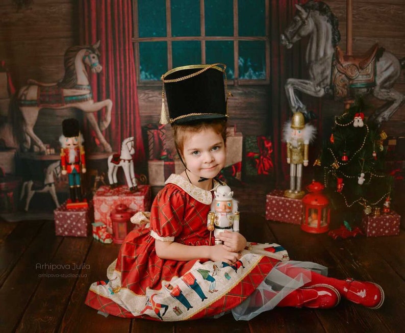 Nutcracker Baby Girl Dress Red Plaid Christmas Toddler Dress Etsy