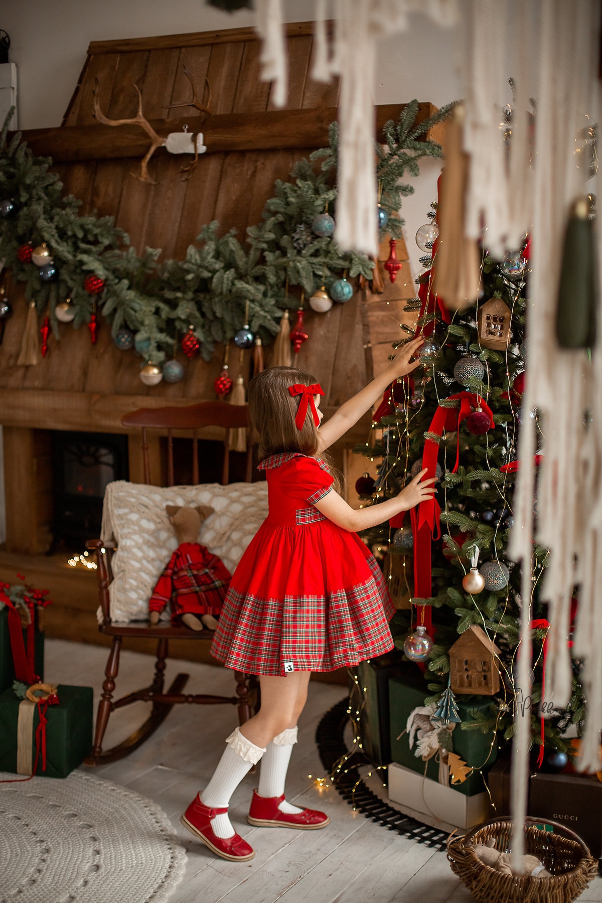 tartan christmas dress MacDuff Tartan/Plaid Women's Dress Smocked bust Holiday Dress - Christmas Tartan