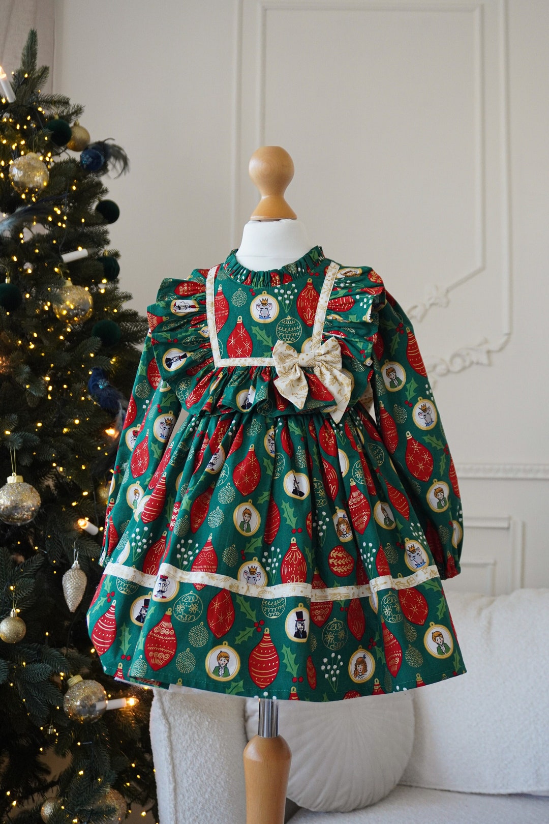 Christmas Green Nutcracker Baby Girl Dress Birthday Christmas Etsy