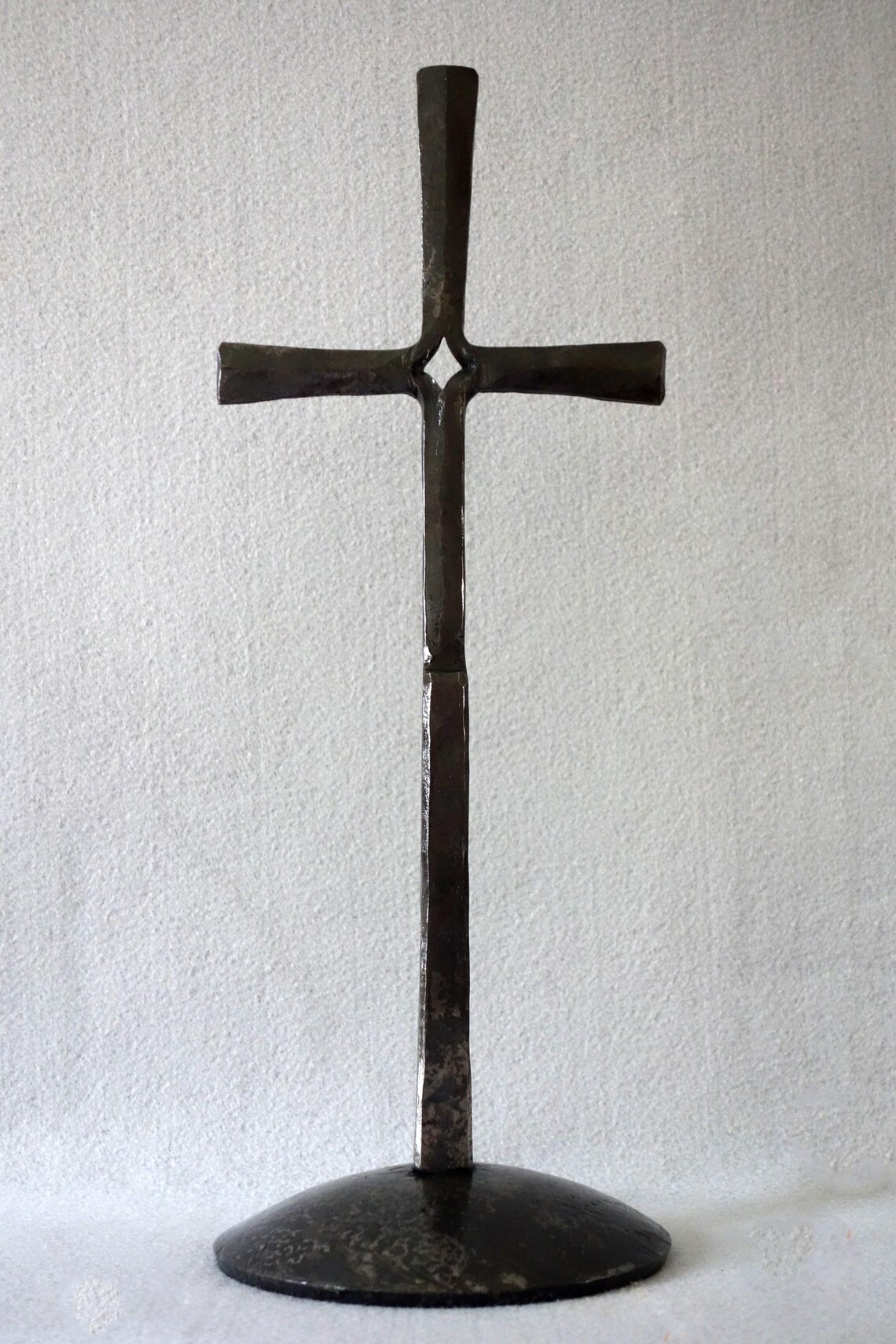 Hand Forged Iron Cross, Iron Cross, Church Cross, Iron Cross With Base ...