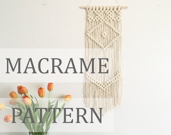 JANE Pattern \\ Macrame Wall Hanging Pattern / Macrame Pattern / Small Macrame Pattern