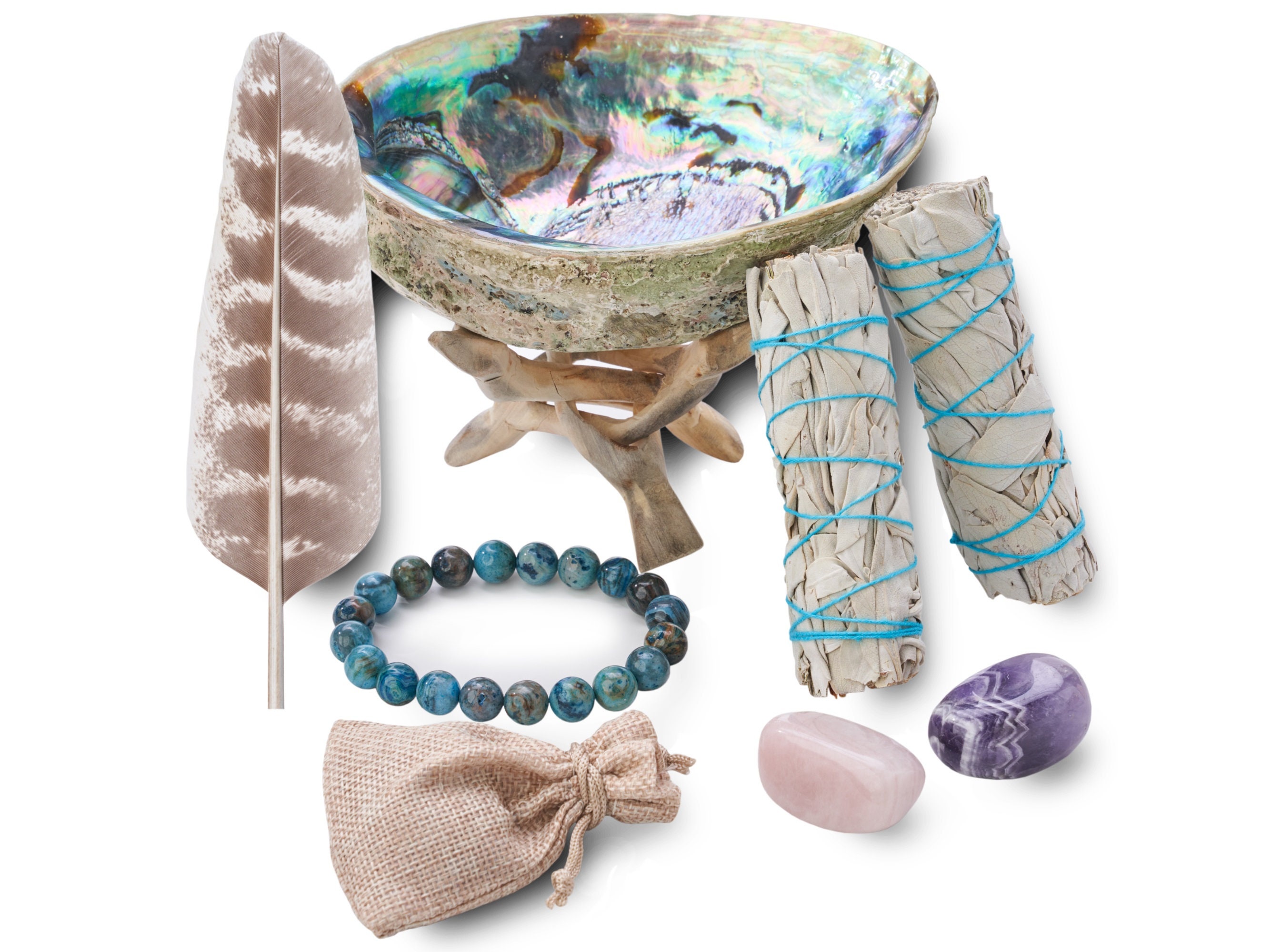 Sage Smudge Kit 2 White Sage Bundles 4 Inch Abalone Etsy