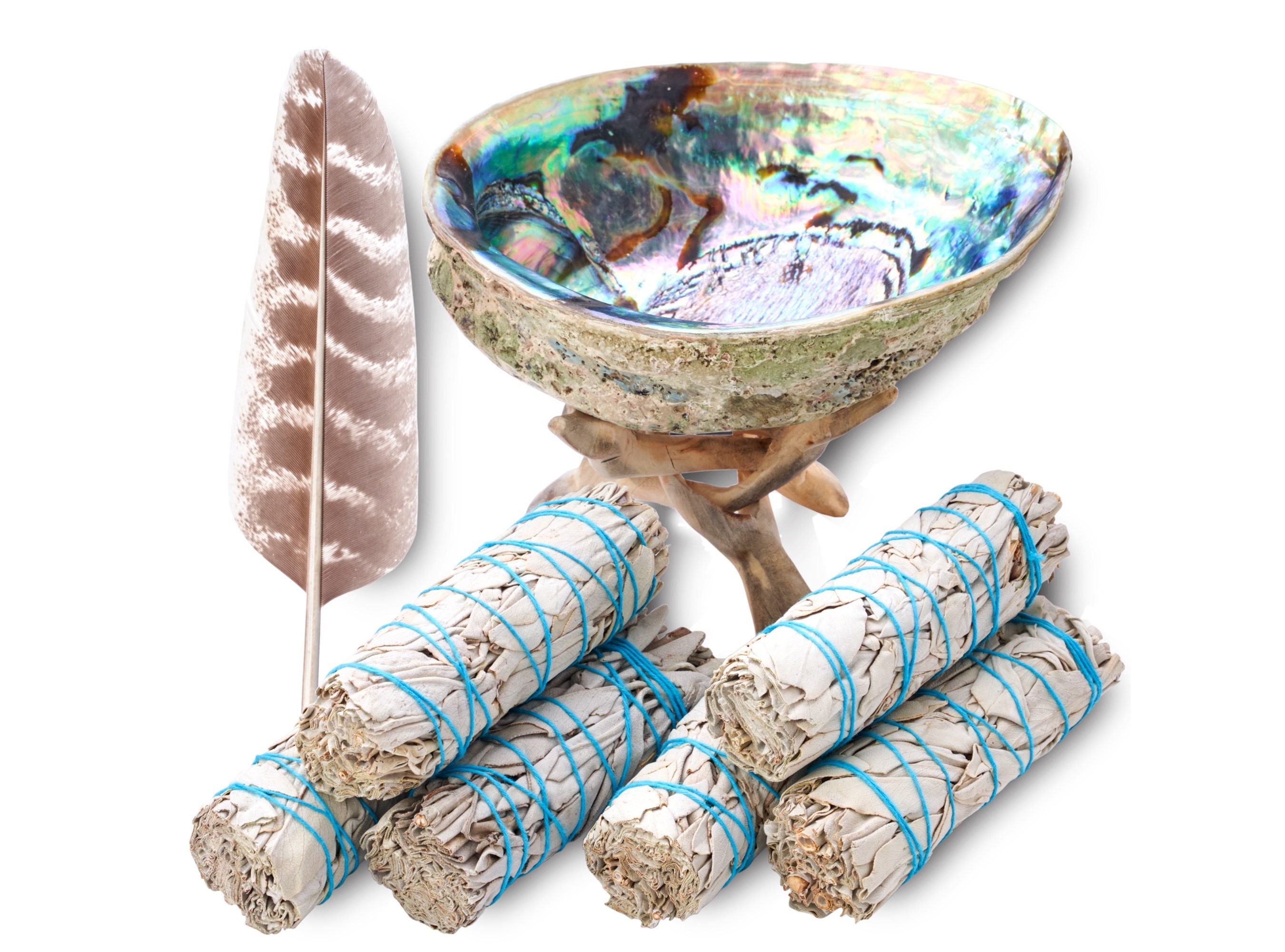 Sage Smudge Kit with Feather 6 White Sage Bundles 4 Etsy