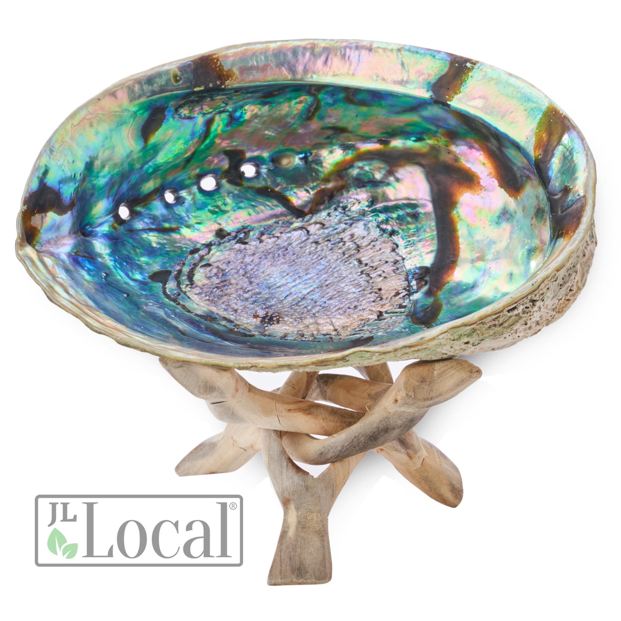 Abalone Shell 5-Inch with Stand | Sustainably Collected - For Smudging, Home Decor, Arts & Crafts, Incense, Smudge Sage Bundle Smoke Cleanse