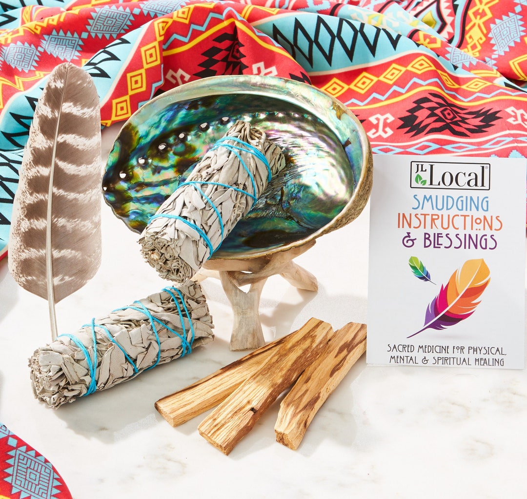 Smudge Kit White Sage Smudge Kit With Feather, 2 Sage Bundles, 3 Palo Santo Sticks ...